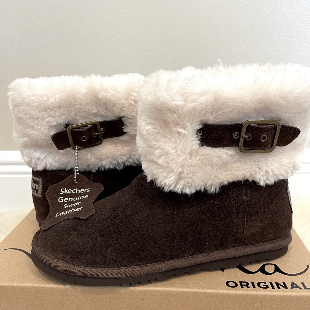 Skechers Suede/ Fur Booties